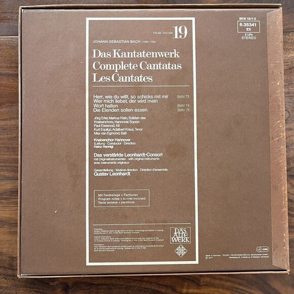J. S. Bach Das Kantatenwerk Complete Cantatas Vol 19 LP Box Set 1977 Telefunken - Picture 9 of 9